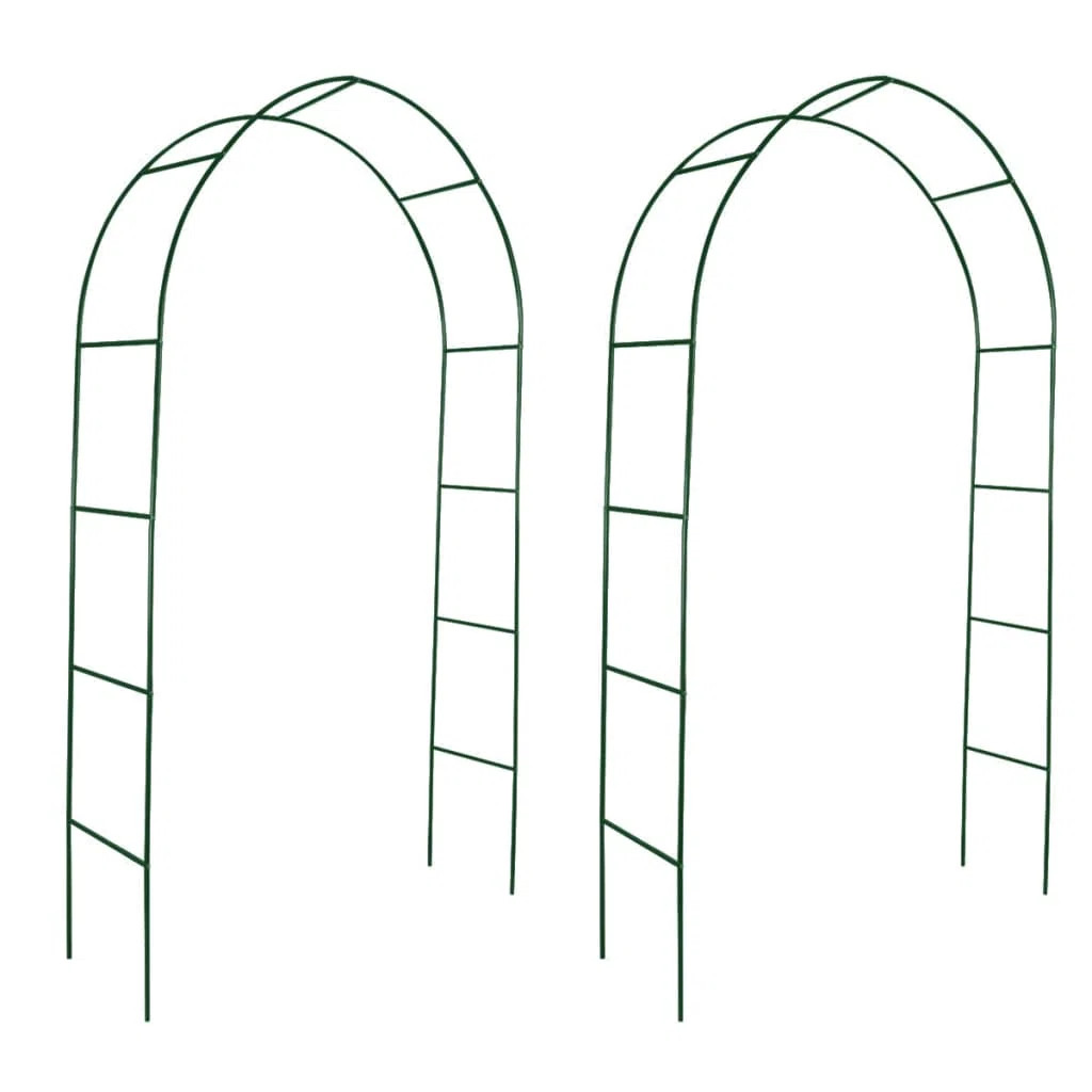 Garden Arch 2 pcs, Arch Trellis, Metal Arch, Weather-Resistant, 94.5"H x 55.1"W Black Iron (Set o... | Wayfair North America