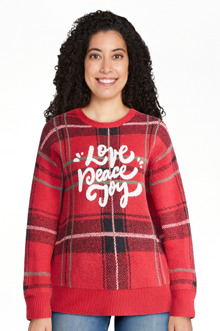Holiday Time Suéter Navideño Bonito para Mujer y Mujer Talla Plus, Tallas XXS-3X | Walmart (US)