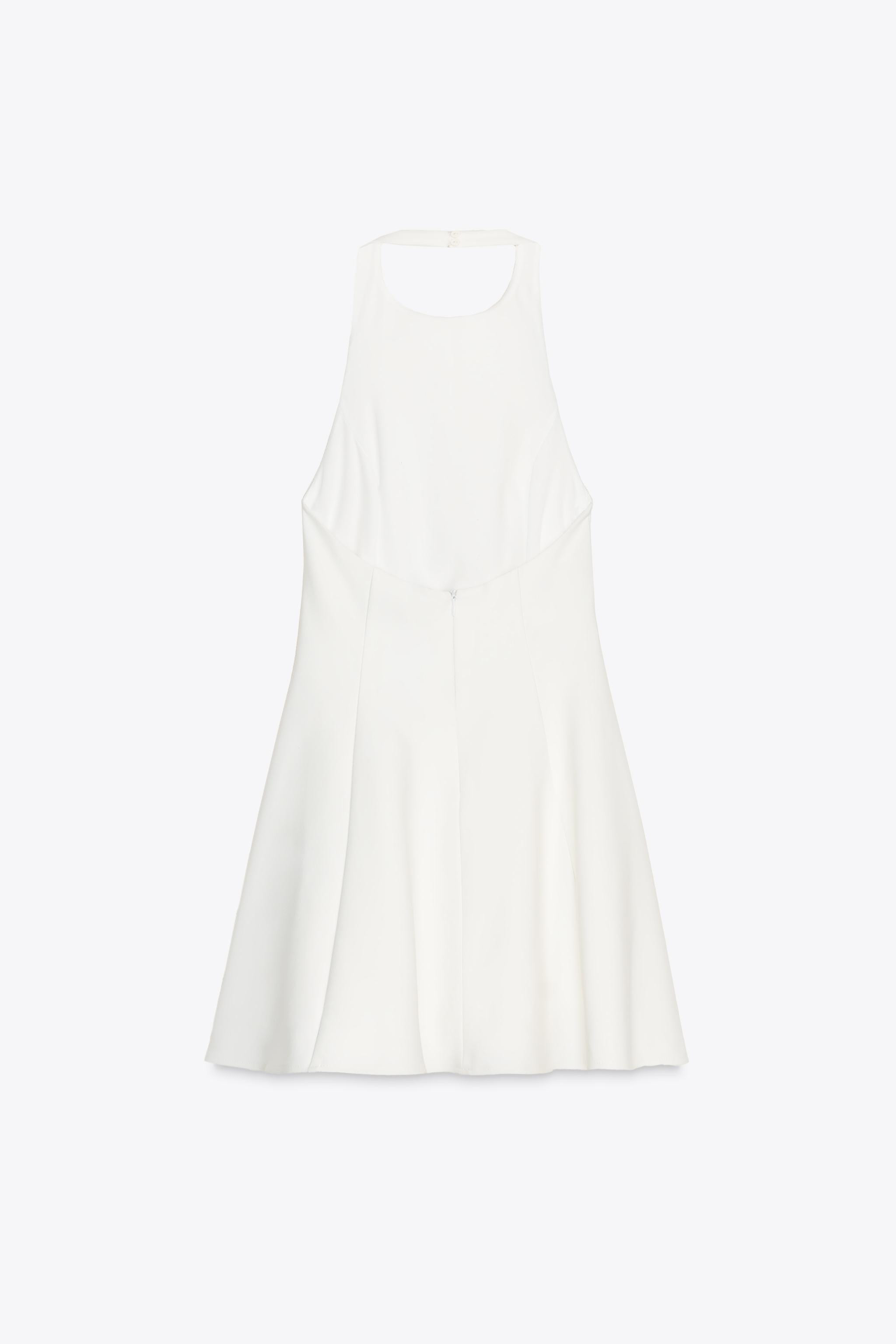 SHORT HALTER GODET DRESS | Zara US