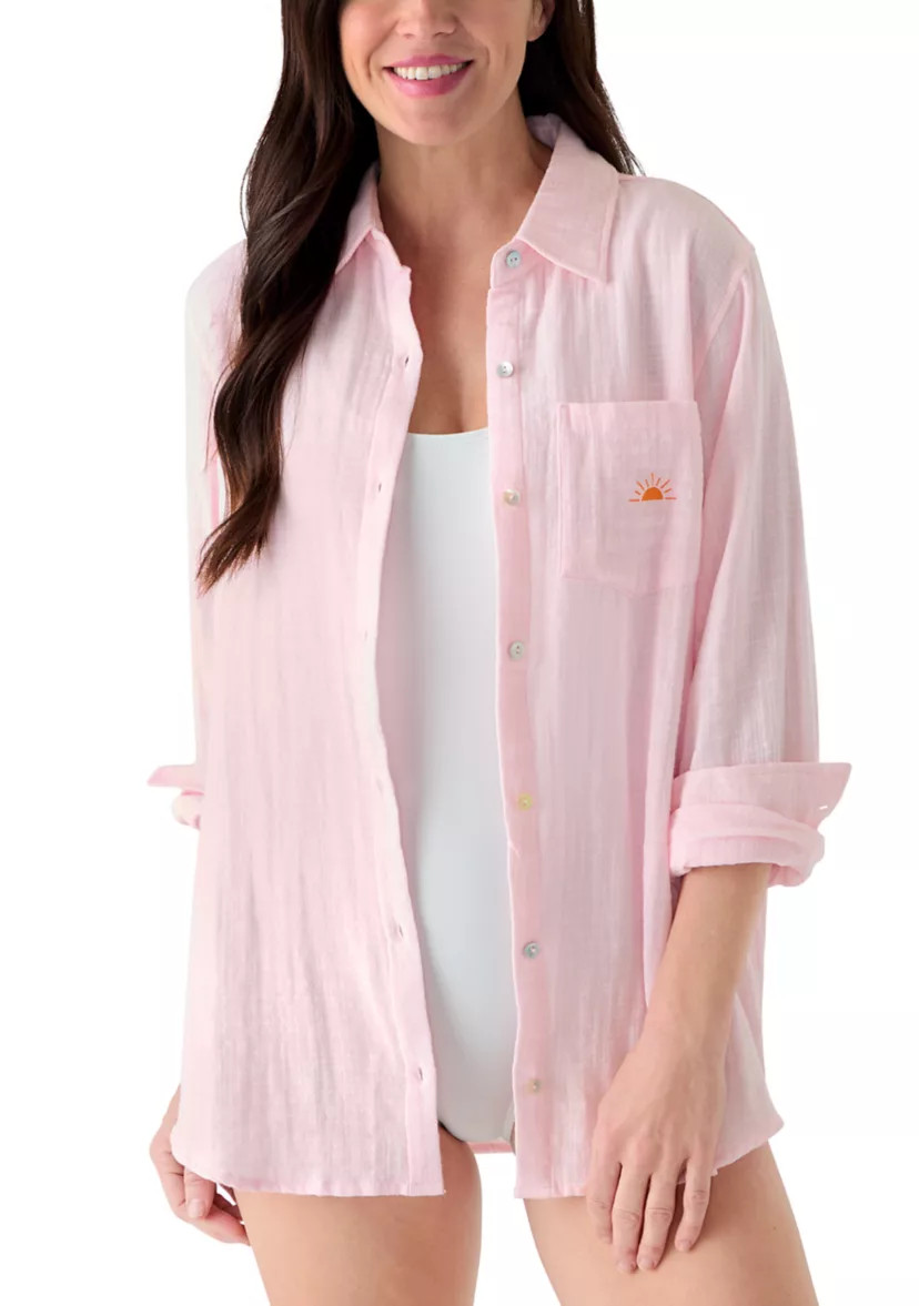 Women's Long Sleeve Big Shirt Swim Cover Up | Belk