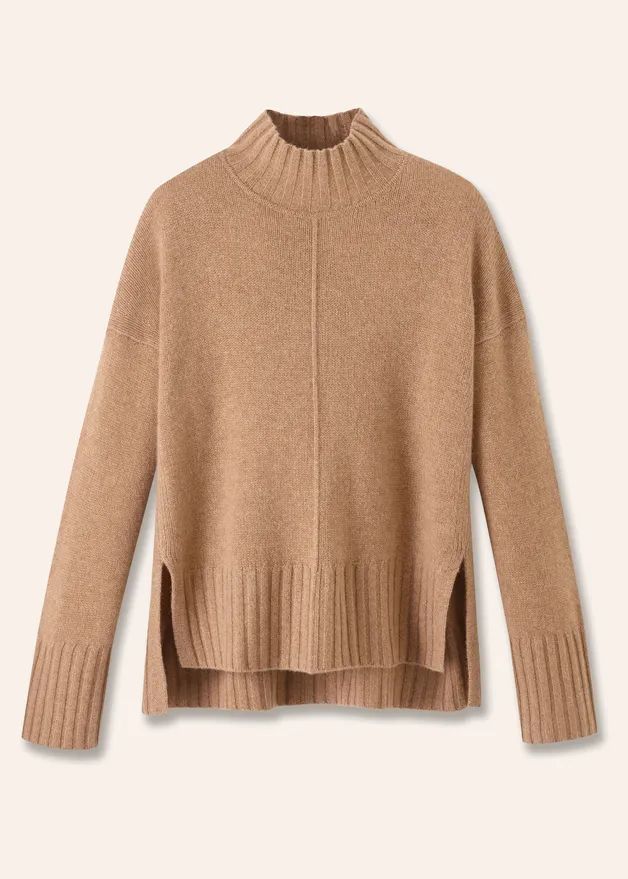 Cashmere Chunky High Neck Relaxed Sweater | ME+EM US