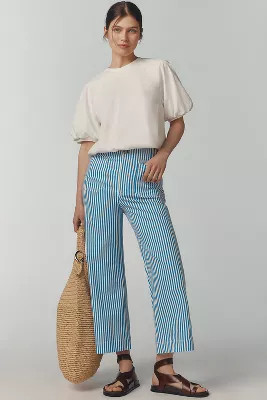 The Colette Cropped Wide-Leg Pants by Maeve: Printed Linen Edition | Anthropologie (US)