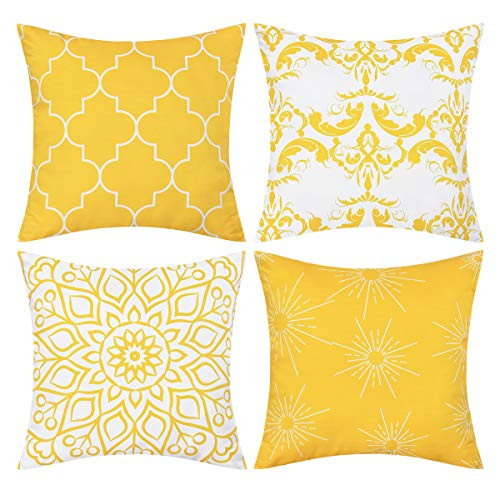 Fascidorm Set of 4 Throw Pillow Covers Modern Decorative Throw Pillow Case Morocco Pattern Pillow Co | Amazon (US)