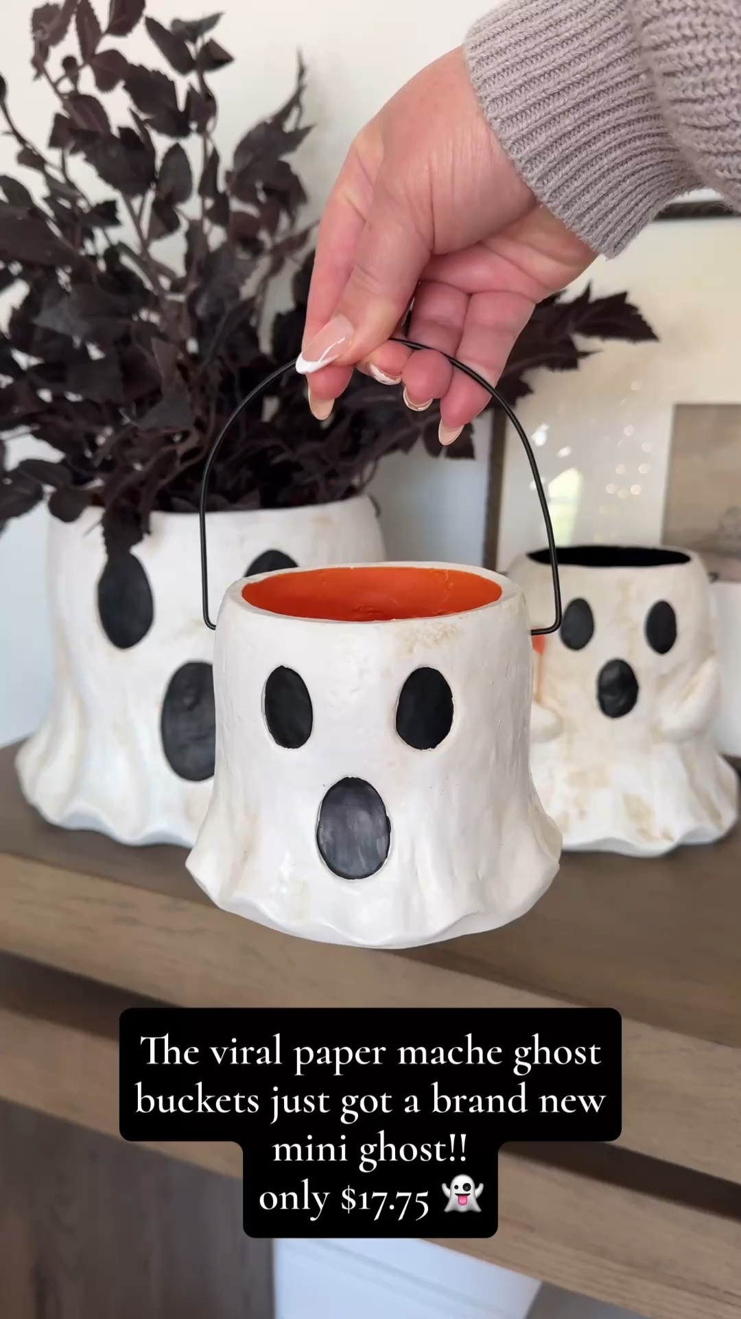 #ad The viral paper mache ghost buckets just got a brand new mini ghost!! Only $17.75! Use code CHRISTIN20 for 20% off sitewide at mudpie.com.
@Mud Pie #mudpiegiftpartner

#LTKSaleAlert #LTKHome #LTKSeasonal