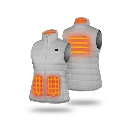 ororo 4-Zone Heated Quilted Vest for Women with Battery, Lightweight Heating Vest (Light Grey, M) | Walmart (US)