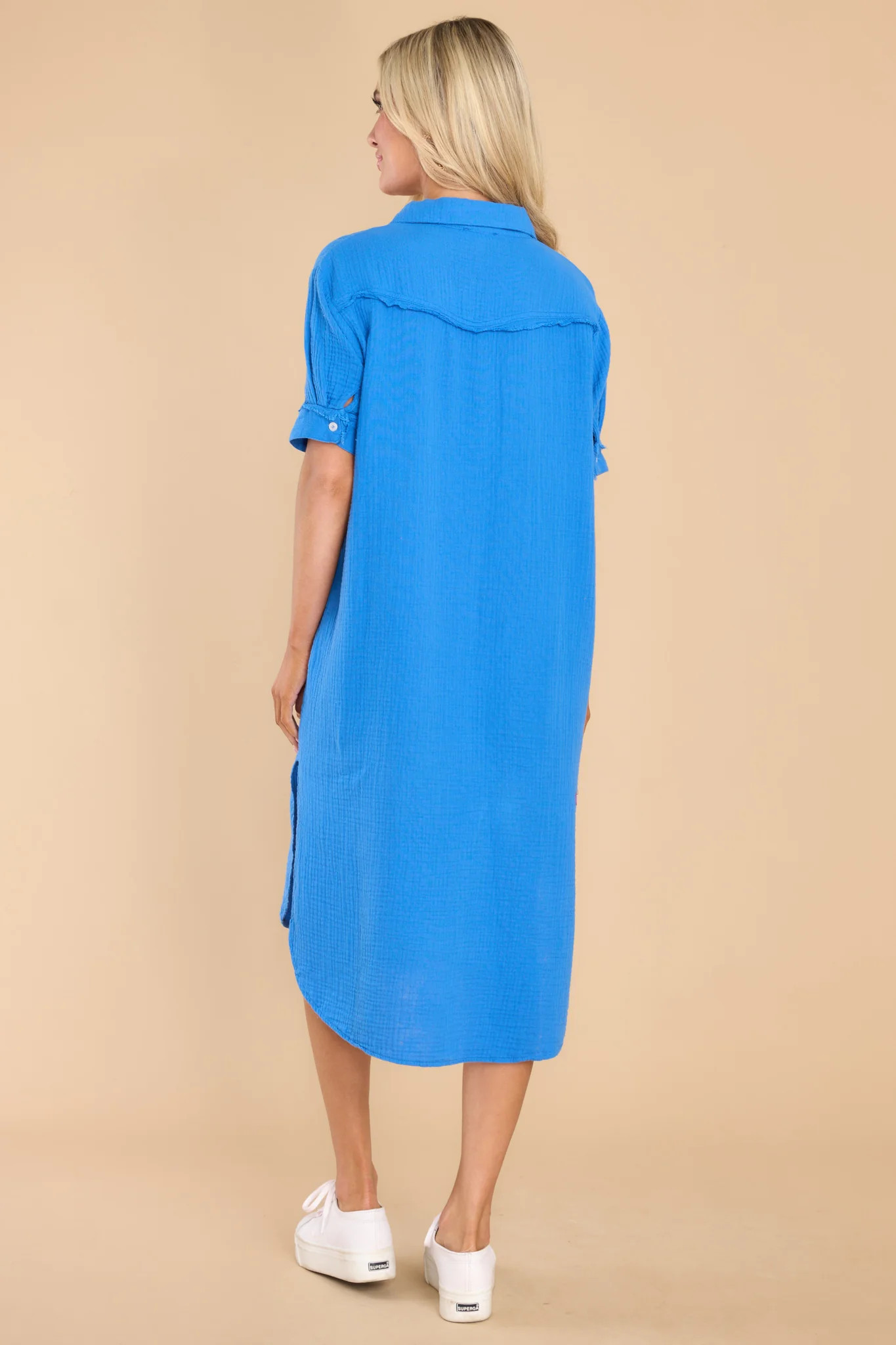 Flawless And Free Blue Midi Dress | Red Dress 