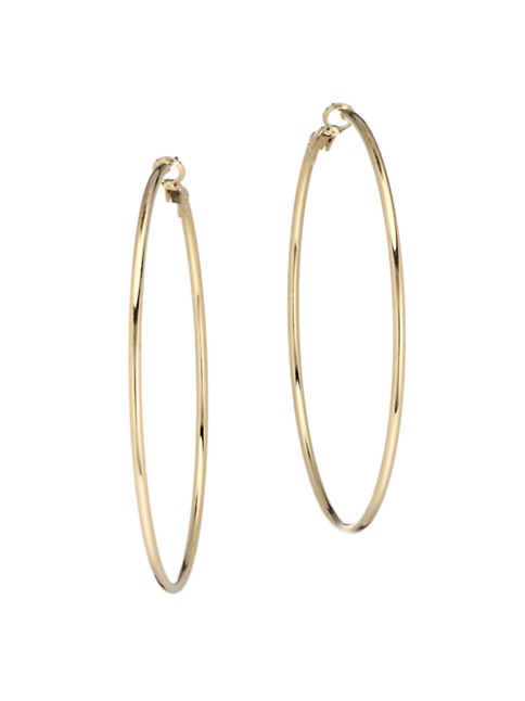 Medium 18K Goldplated Thin Wire Medium Hoop Earrings | Saks Fifth Avenue