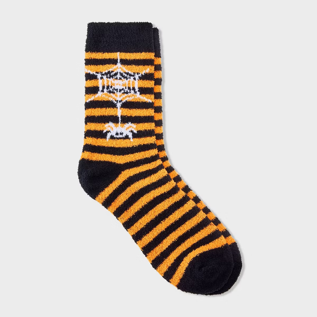 Women's Striped Spider Halloween Cozy Crew Socks - Hyde & EEK! Boutique™ Orange/Black 4-10 | Target