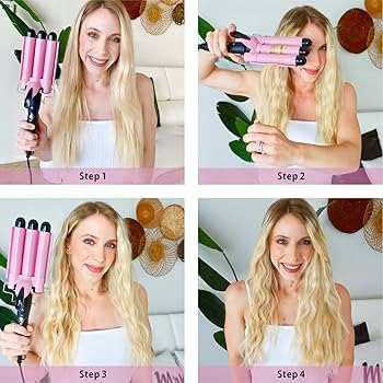 TOP4EVER 3 Barrel Curling Iron, 1-Inch Hair Crimper Tool for Women | Amazon (US)