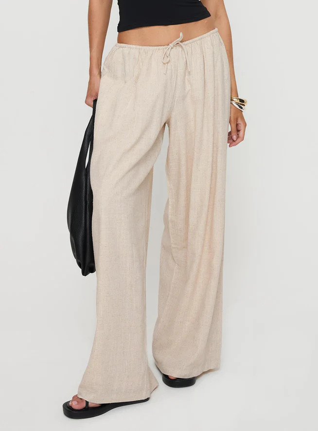 Beach Comber Linen Pant Beige | Princess Polly US