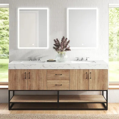 Alistair 72" W Double Bathroom Vanity Set with Mirror | Wayfair North America