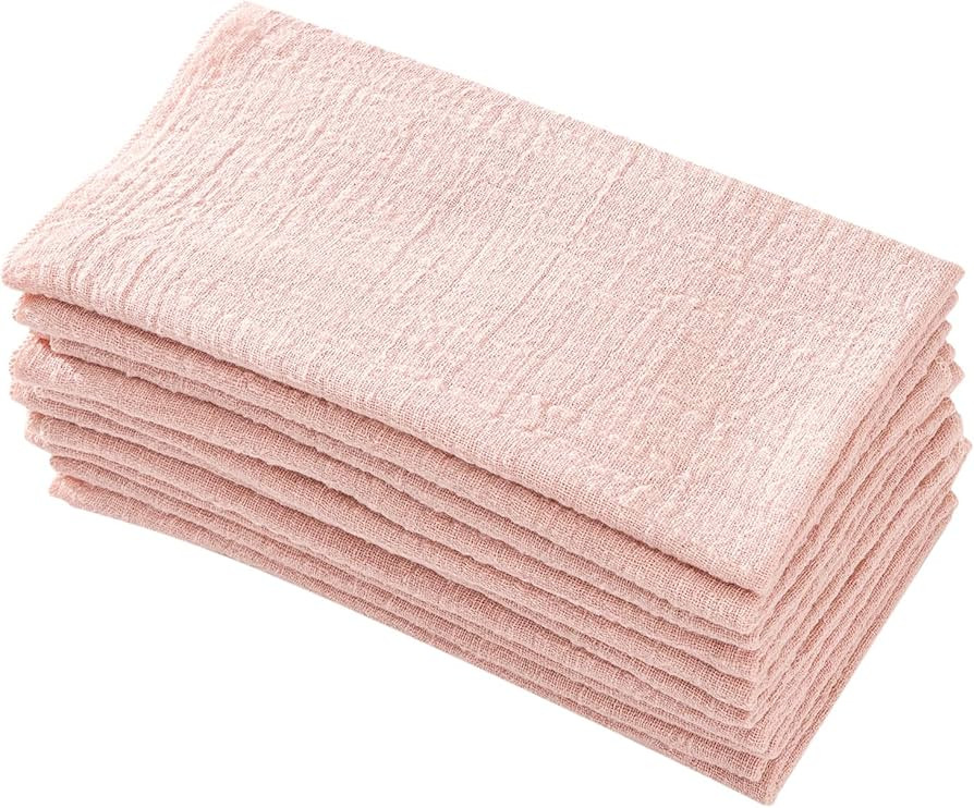 Dinner Cloth Napkins Cheesecloth 10 Pack,Gauze Napkins 100% Natural Soft Cotton,Washable Napkins ... | Amazon (US)