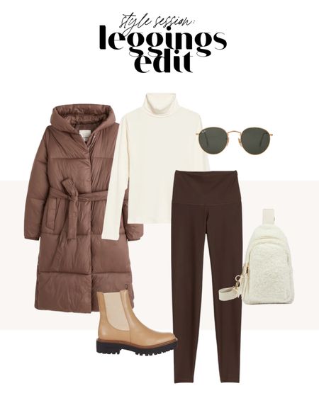 Puffer coat outfit idea high rise leggings outfit casual leggings outfit idea 

#LTKsalealert #LTKunder50 #LTKstyletip