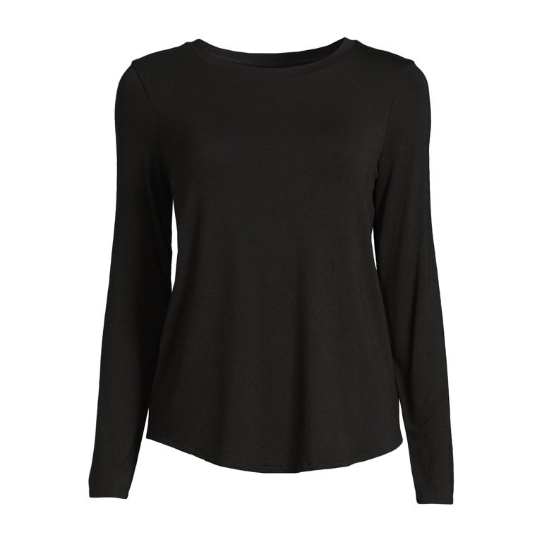 No Boundaries Women's Juniors Long Sleeve Washed Tee - Walmart.com | Walmart (US)