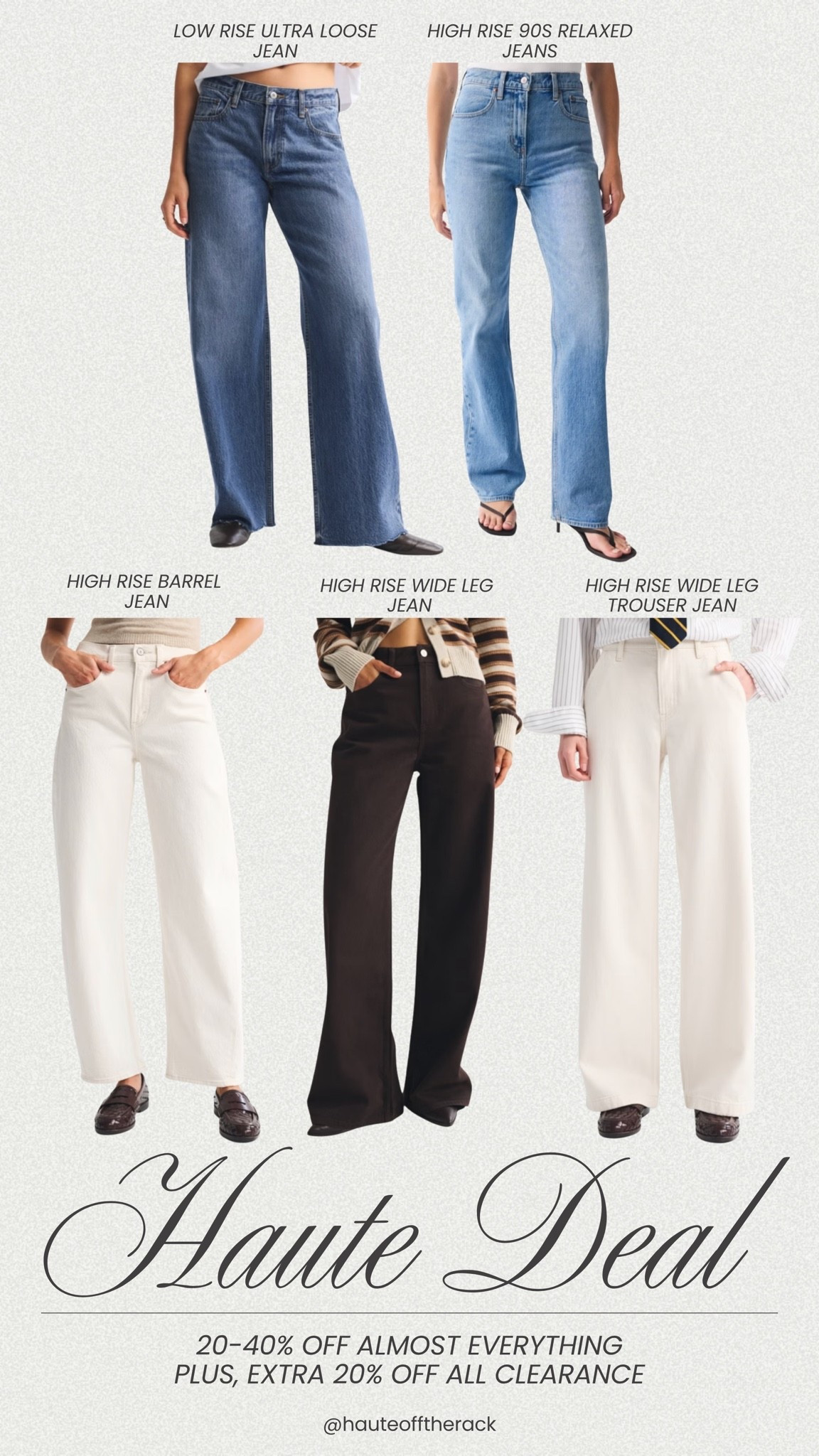 20-40% off almost everything
+ EXTRA 20% OFF all clearance 

#jeans #abercrombie #sale #salealert #leggings #whitedenim #chocolatebrown #denim

#LTKSaleAlert #LTKSeasonal #LTKPetite