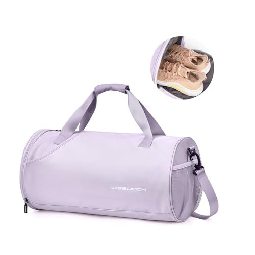 Gym Bag for Women Mens with Wet & Shoe Compartment,Small Duffle Bag for Travel Sport Gym Tote Bags Workout Bag Overnight Weekender Bag Carry on Travel Bag Purple | Amazon (US)