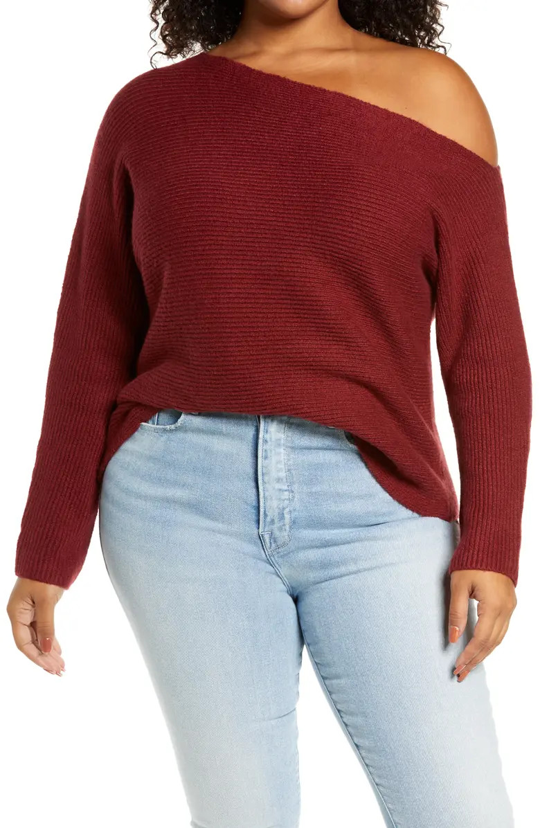 Treasure & Bond Ribbed One-Shoulder Pullover | Nordstrom | Nordstrom