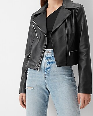 Genuine Leather Moto Jacket | Express