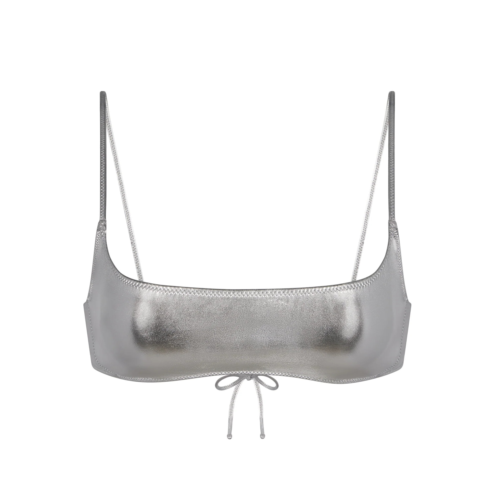 METALLIC SWIM MICRO SCOOP BIKINI TOP | SKIMS (US)