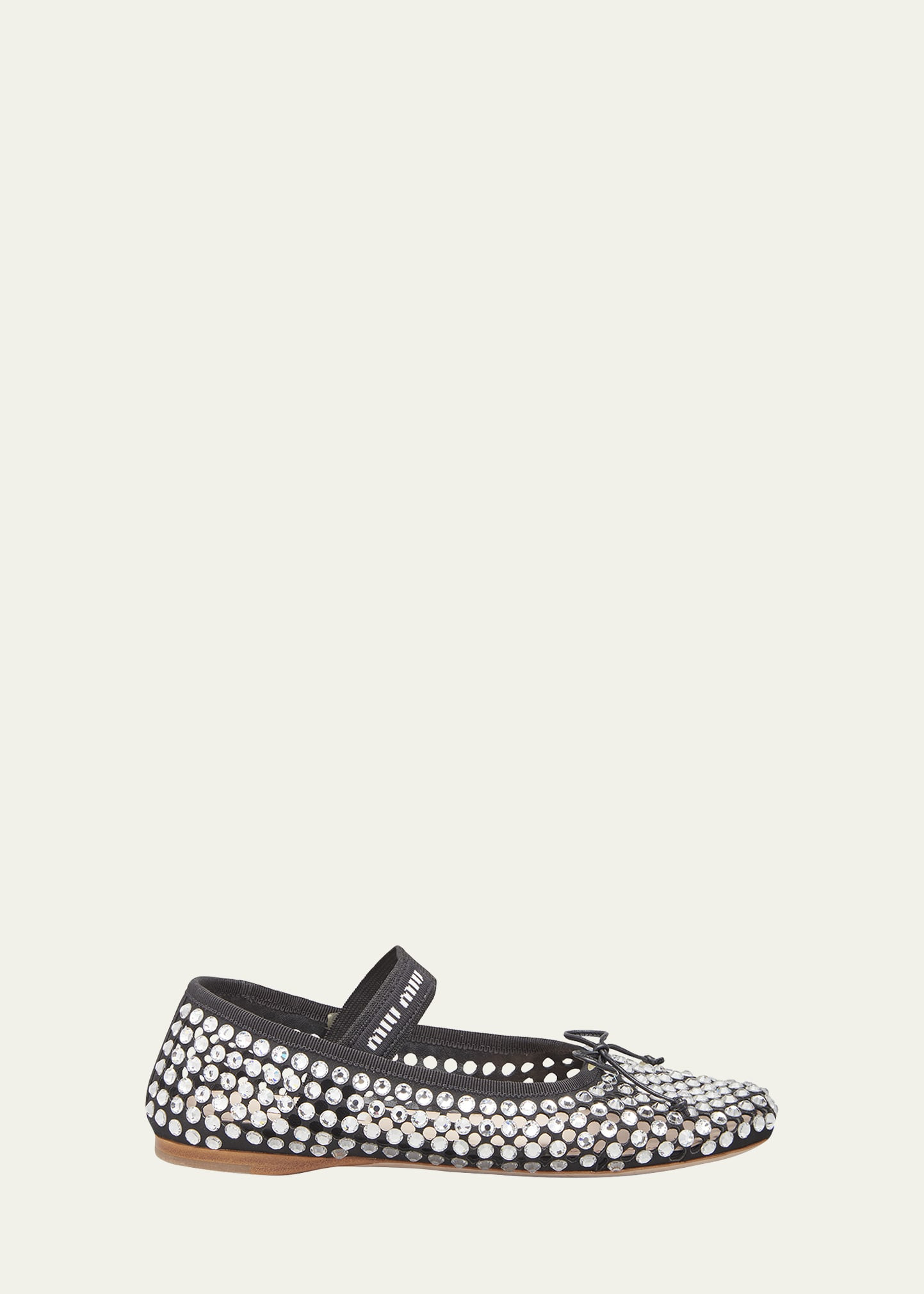 Miu Miu Crystal Perforated Mary Jane Ballerina Flats | Bergdorf Goodman