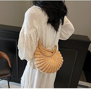 Seashell Bag Boho Shell Purse Handwoven Crossbody Bag for Women Fashion Beach Bags Handmade Summe... | Amazon (US)