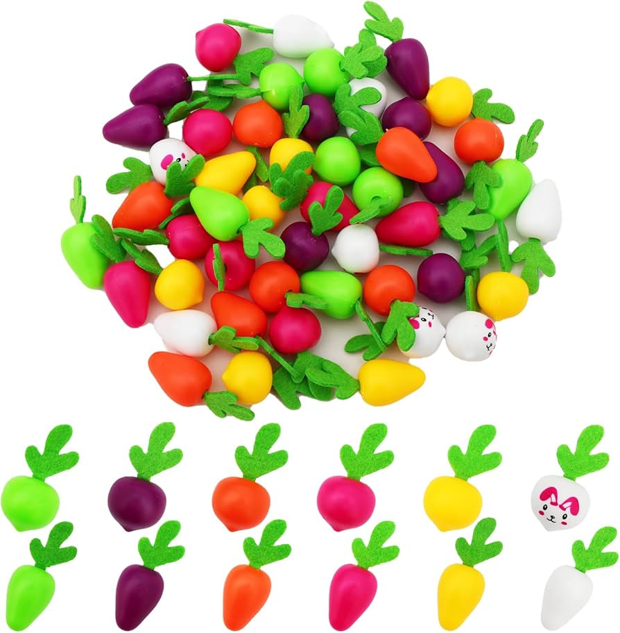 48 Pcs Mini Artificial Carrots Easter Decoration, Fake Plastic Carrot for Craft Easter Basket Fil... | Amazon (US)