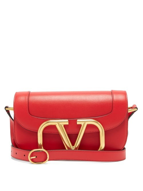 Valentino Garavani - Supervee Leather Cross-body Bag - Womens - Red | Matches (US)