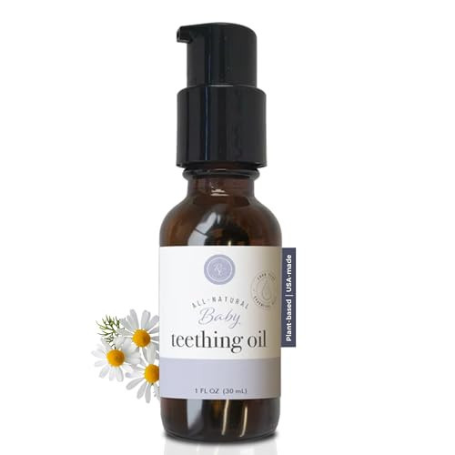 Rowe Casa Organics Baby Teething Oil, Natural Baby Teething Relief with Chamomile and Copaiba, Naturally Relieving and Soothing to Help Ease Discomfort, 1 Fl Oz | Amazon (US)