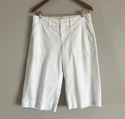 Old Navy White Wide Leg Culottes Shorts Womens 8 Coastal Lightweight 100% Cotton | eBay US