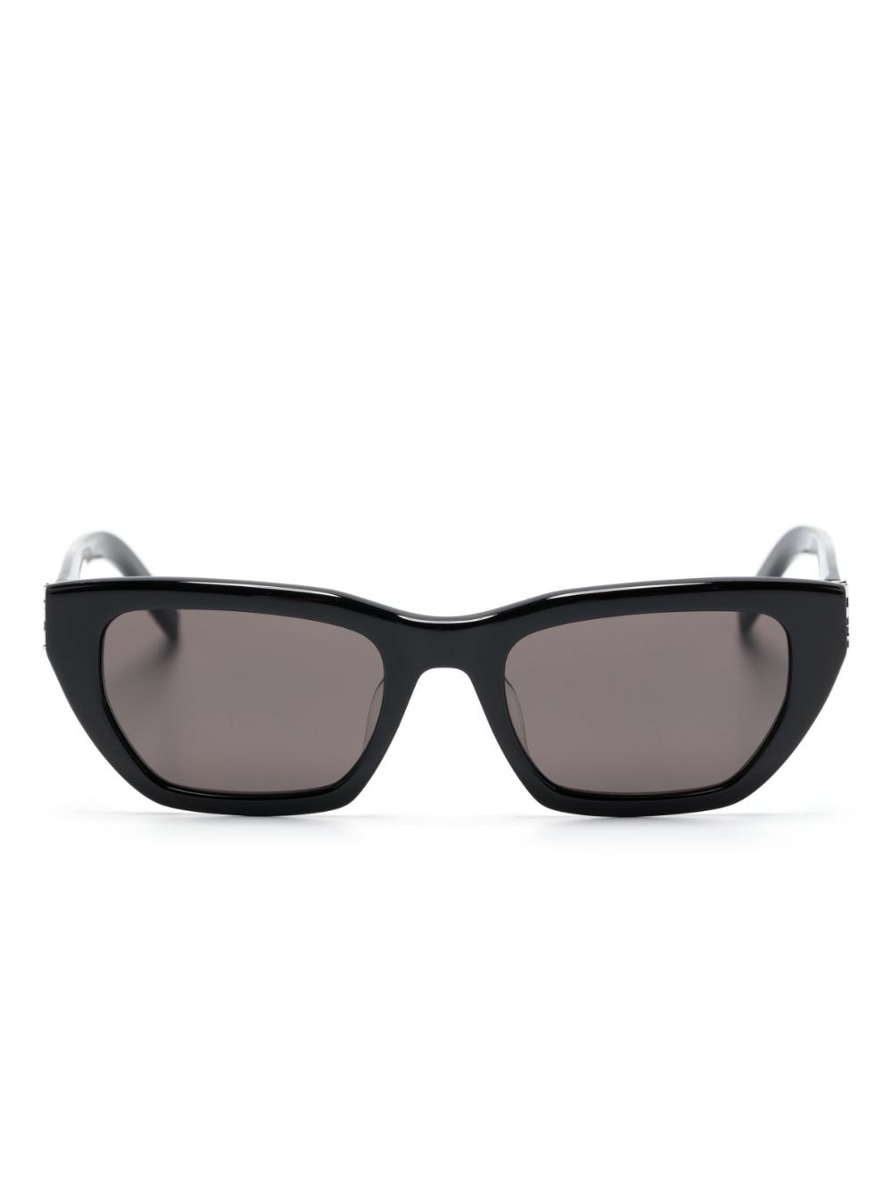 Saint Laurent Eyewear logo-plaque cat-eye sunglasses - Black | Farfetch Global