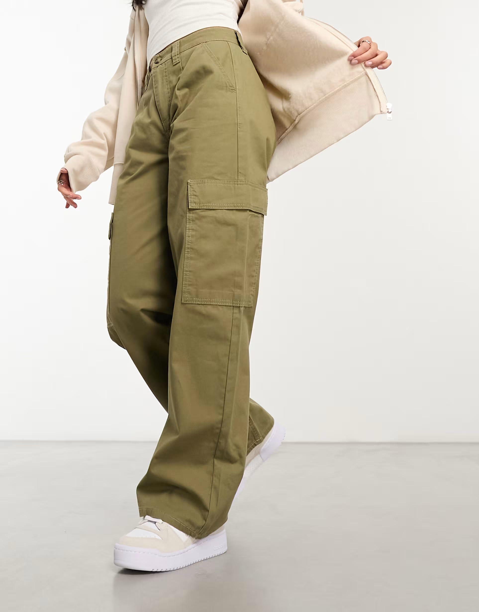 ASOS DESIGN oversized cargo pants in olive | ASOS (Global)