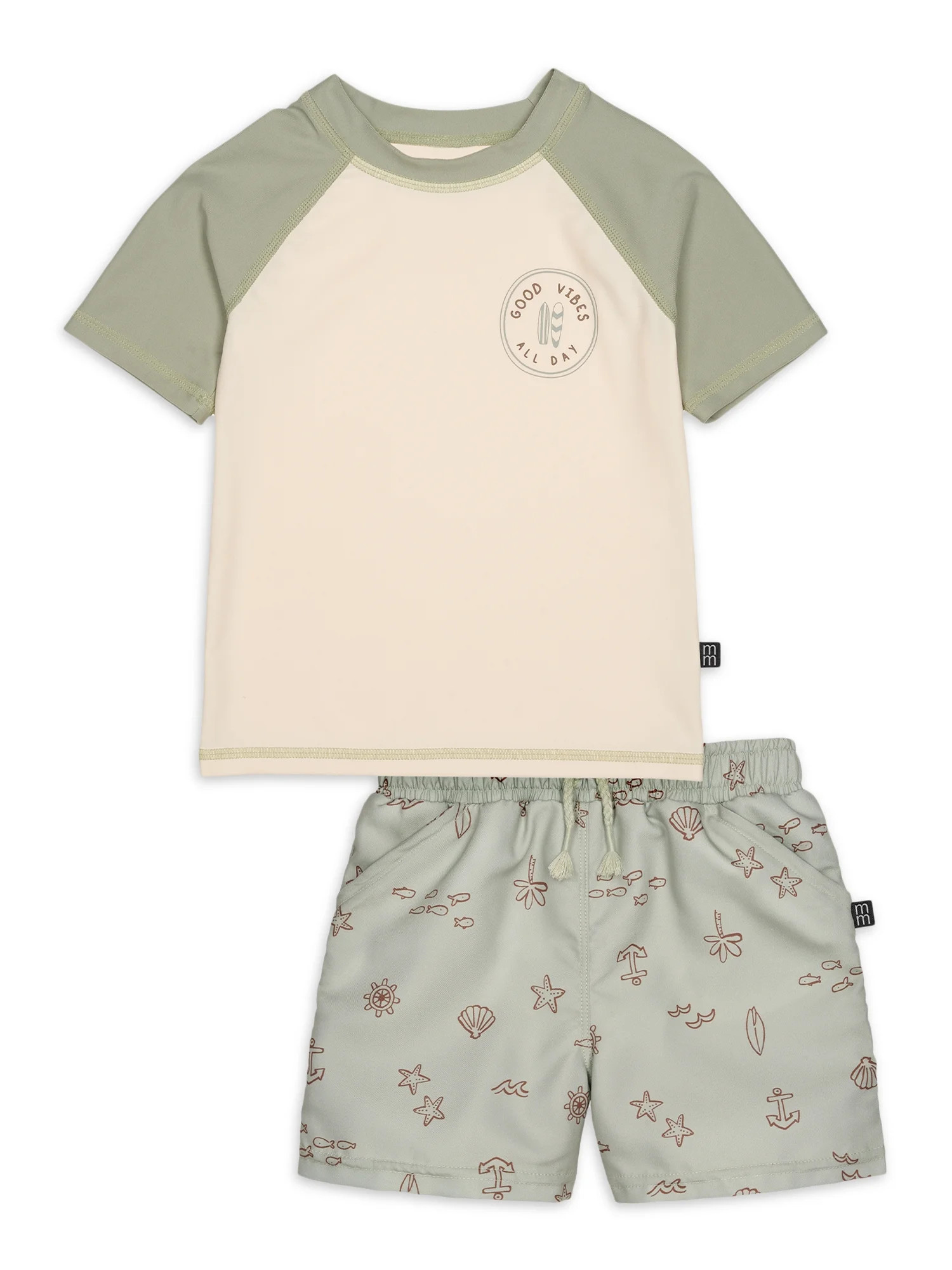 Modern Moments By Gerber Toddler Boy Rashguard and Swim Trunks Set, 12M-5T | Walmart (US)