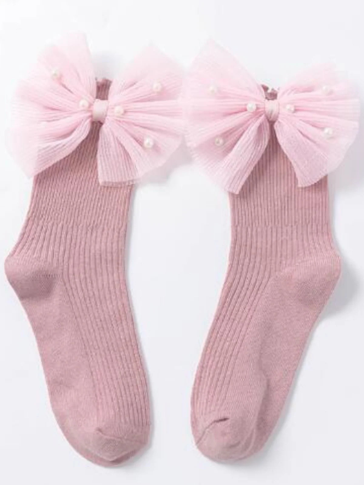 My Pearly Fashionista Socks With Bow Pink / 1T-3T | Mia Belle Girls