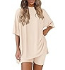 PRETTYGARDEN Women 2 Piece Lounge Set 2026 Summer Casual Oversized Shirts Biker Shorts Matching A... | Amazon (US)