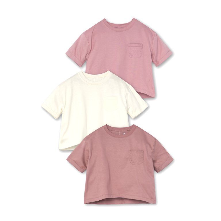 Little Star Organic Toddler Girl 3Pk Boxy Tees, 12M-5T | Walmart (US)