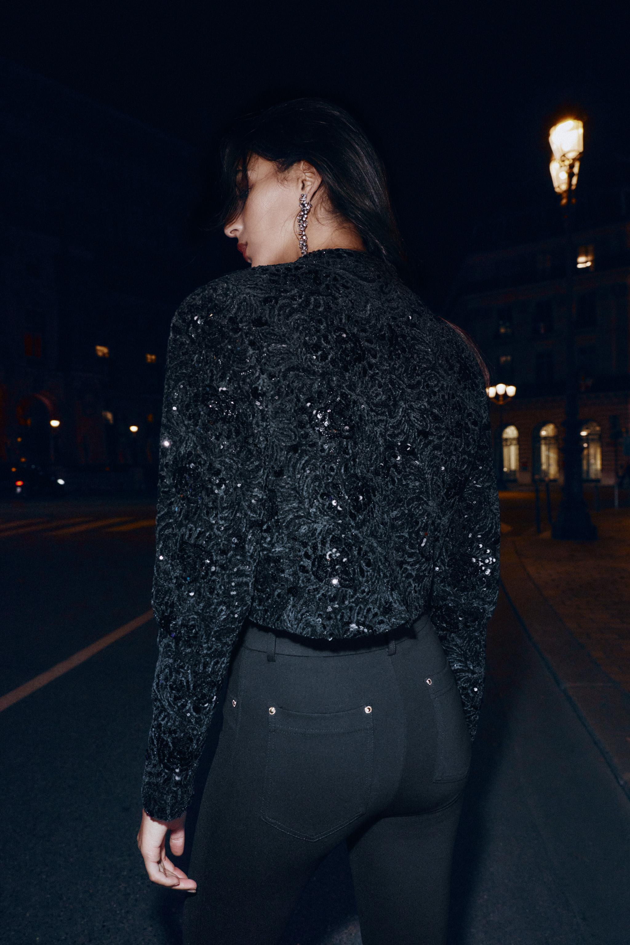 SEQUIN VOLUME SLEEVE JACKET | Zara UK