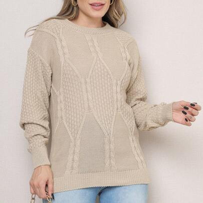 blusa feminina manga longa comprido atranca inverno estampa liso | SHEIN