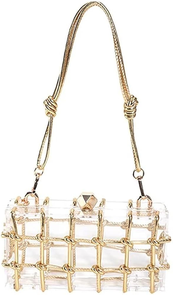 Clear Acrylic Bag Rhinestone Acrylic Clutch Crystal Evening Purses for Women Glitter Handbag for ... | Amazon (US)