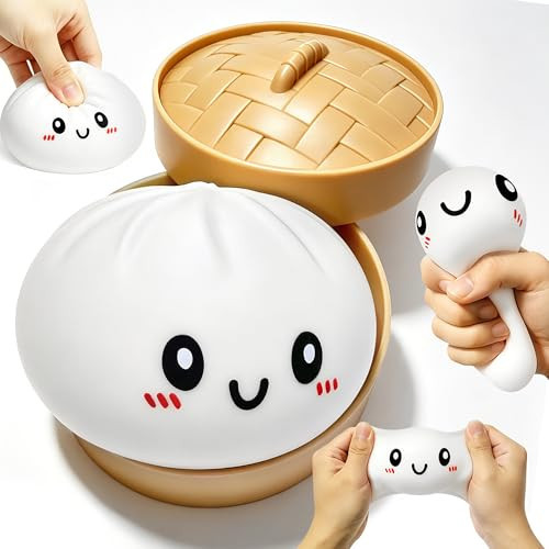 Dumpling Squishies, Dumpling Squishy Mystery Box, 2026 Newly Upgraded Dumpling Stress Ball, Cute Sensory Fidget Toys for Anxiety Relief, Perfect for Party Favors, Birthday Gifts & Desk Toys (White) | Amazon (US)