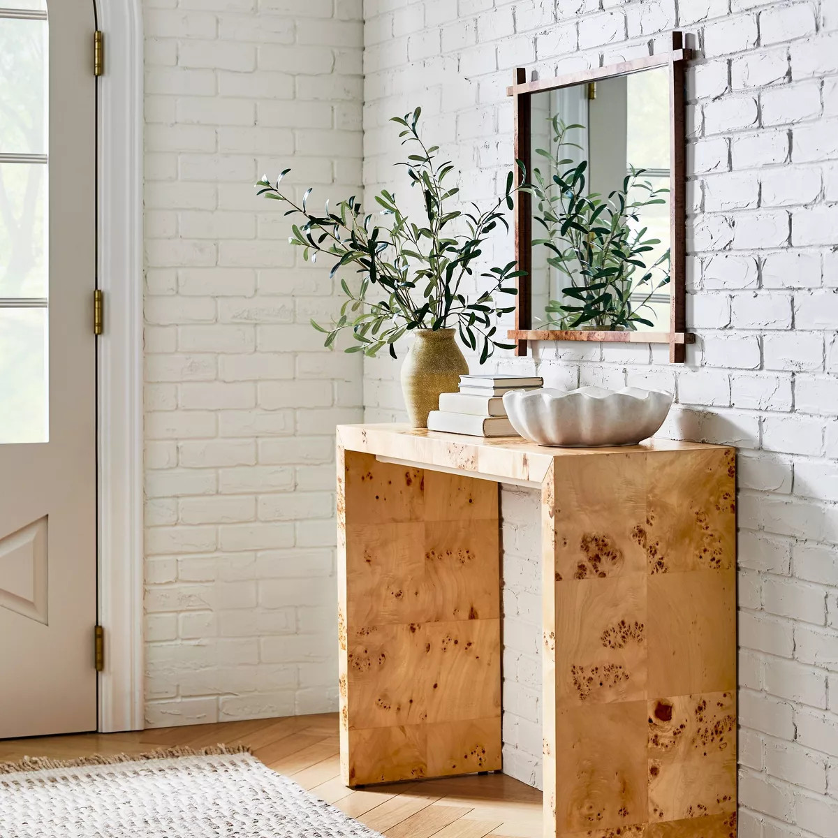 Ogden Burled Wood Console Table Brown (KD) - Threshold™ designed with Studio McGee | Target