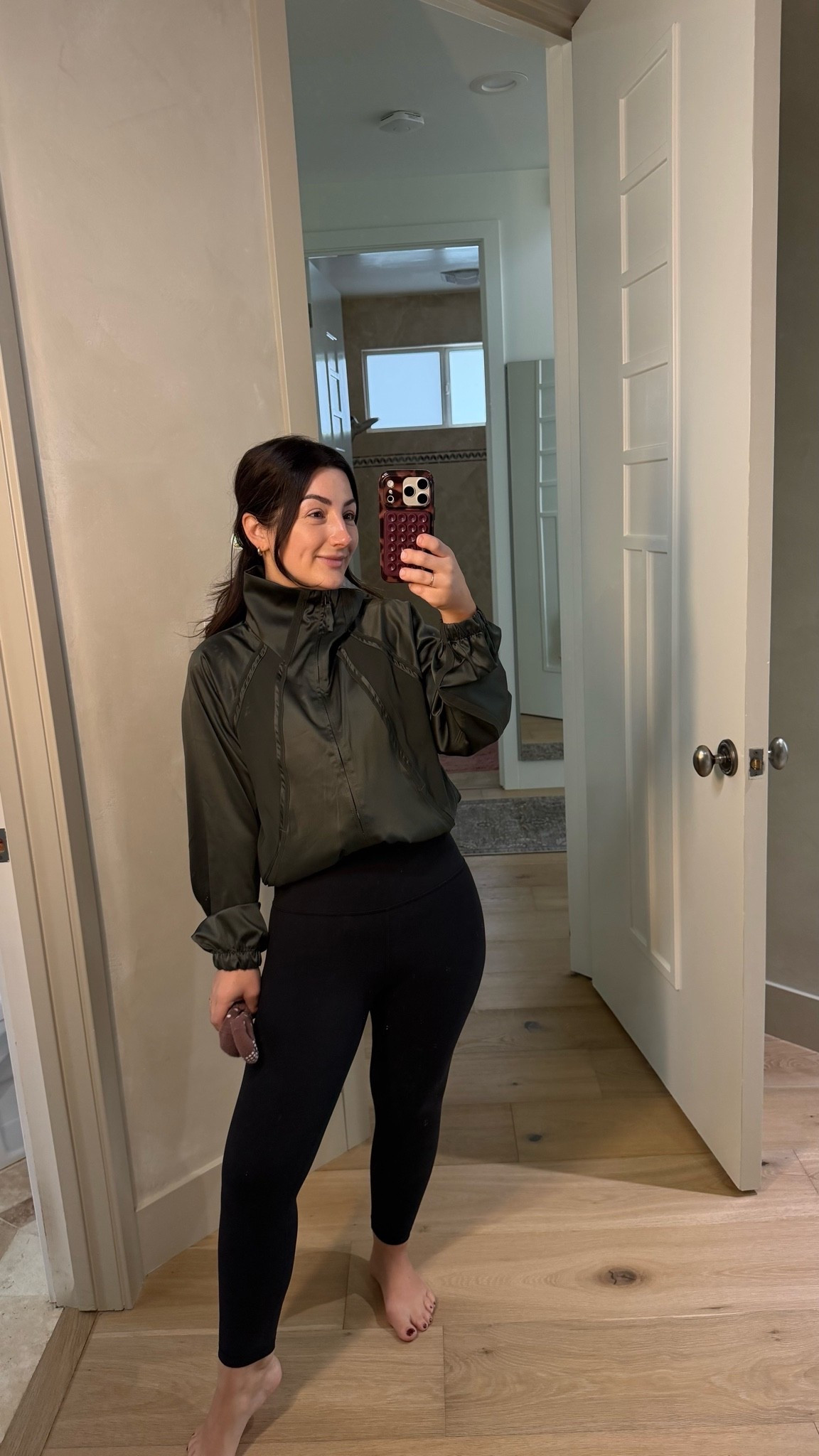 Workout outfit for Pilates from @athleta 

Jacket size small
Leggings size small 7/8 length 

5’0” 135lbs 
Activewear

#ad

#LTKootd #LTKActive #LTKPetite