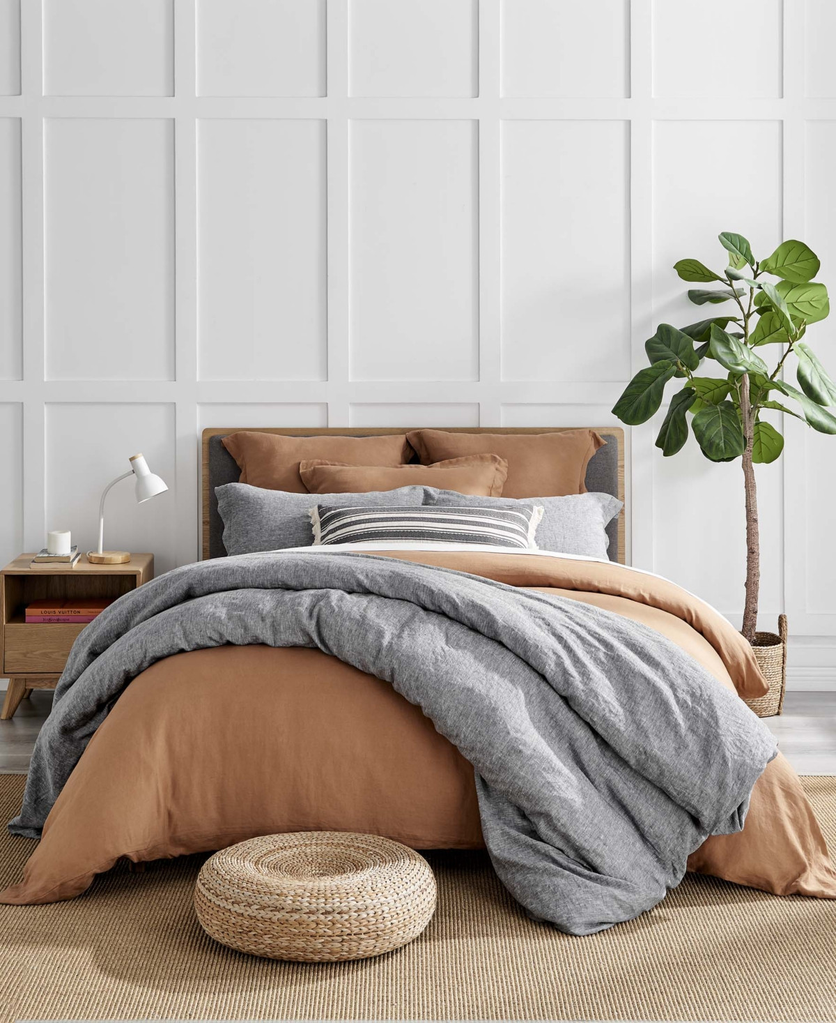 Levtex Washed Linen Solid Duvet Cover, Full/Queen - Tan | Macy's