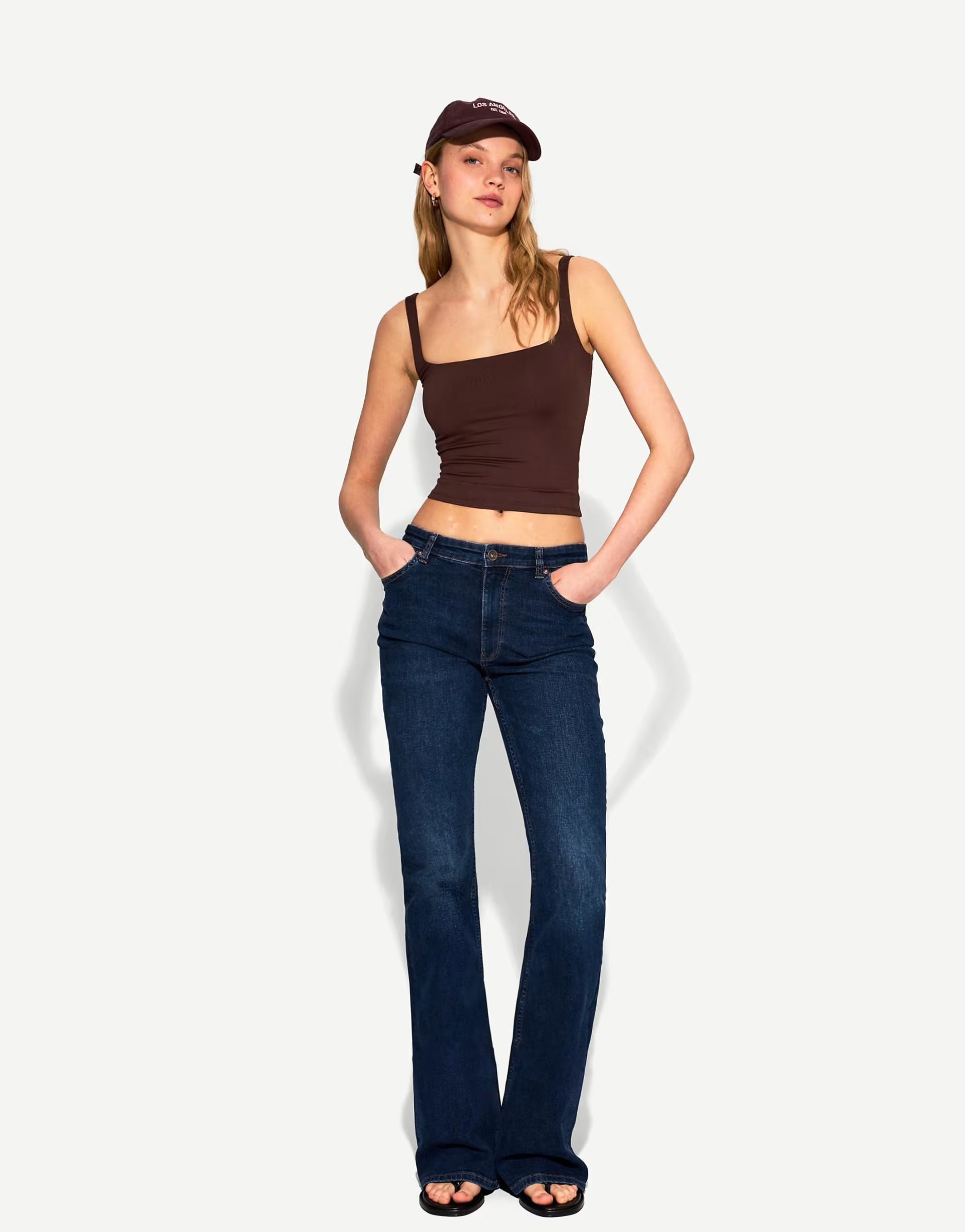 Bershka strappy top in brown | ASOS (Global)