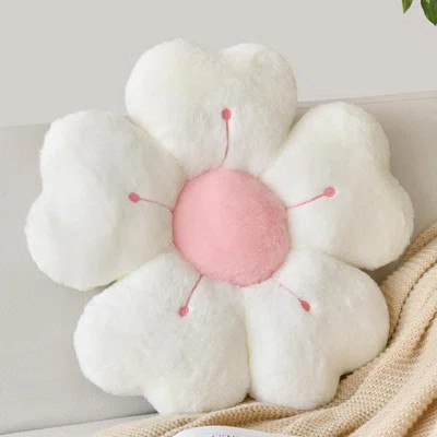Flower Shaped Throw Pillow, Fun Daisy Pillow, 25.6" Large Grass Flower Pillow Cute Decorative Seat Cushion Aesthetic Flower Plush Pillows For Bed Floo | Wayfair North America