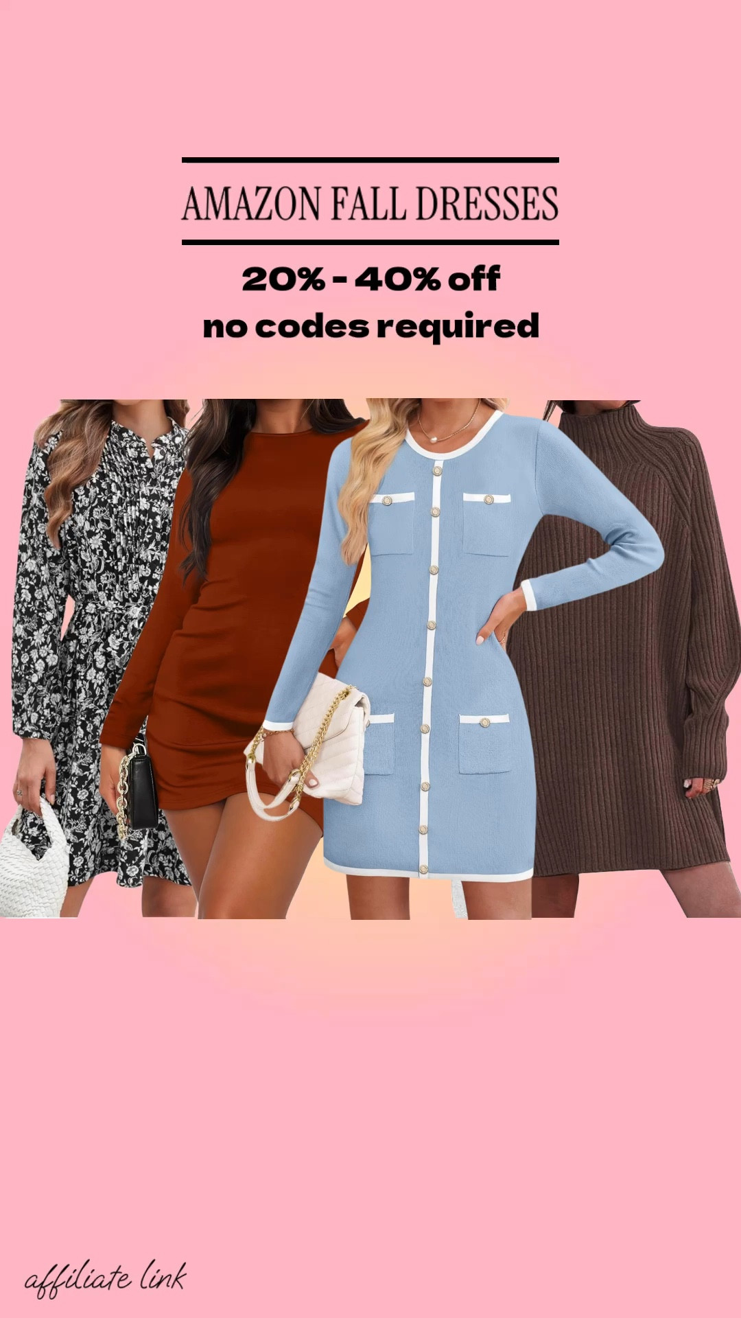 AMAZON FALL DRESSES FLASH SALE 👗 20% - 40% off and no codes required 

fall fashion, dress, dresses, fall dress, sweater dress, workwear, workwear dress, work dress, Amazon finds 

#LTKSaleAlert #LTKFindsUnder50 #LTKStyleTip