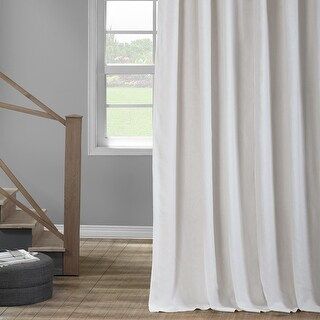 Exclusive Fabrics French Linen Lined Curtain Panel (50 X 120 - Crisp White) | Bed Bath & Beyond