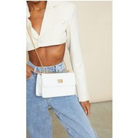 White Croc Chain Cross Body Bag | PrettyLittleThing CAN