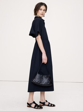Cotton Poplin Open-Back Shirt Dress | Banana Republic (US)