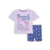 Hello Kitty Toddler Girls Graphic Tee and Bike Shorts Set, 2-Piece, Sizes 12M-5T | Walmart (US)