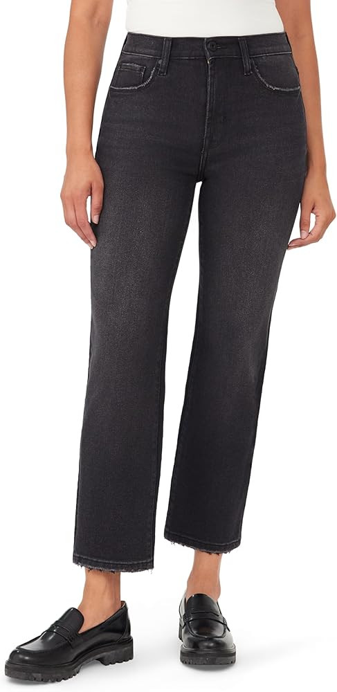 kensie Jeans for Women The Ella Vintage Luxe High-Rise Straight Leg 27-Inch Inseam Raw Edge, Size... | Amazon (US)